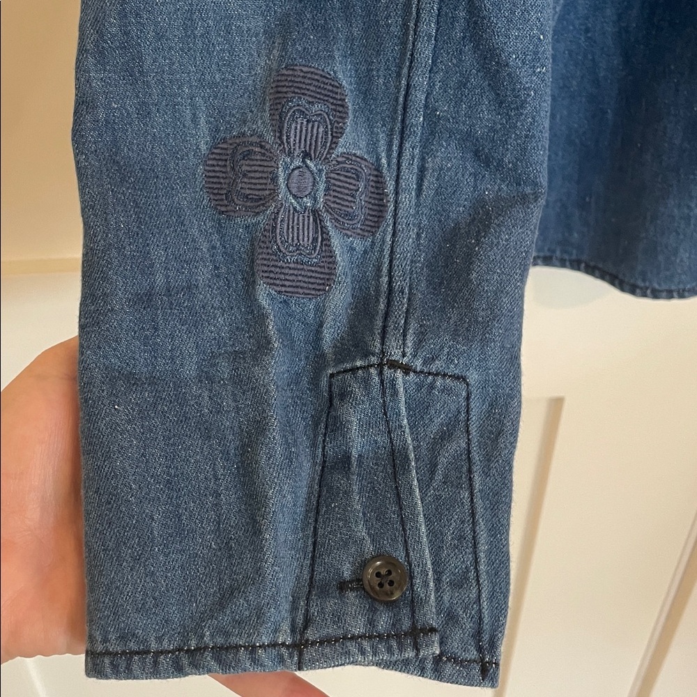 NEW COMMAS denim cotton and hemp tie front shirt Australian brand - Picture 11 of 11